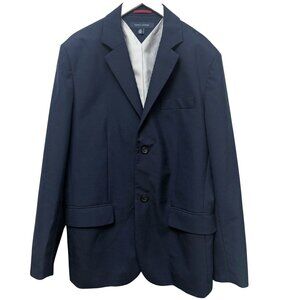 TOMMY HILFIGER Mens Blazer Size Large Navy Blue Wool Blend Preppy Classic